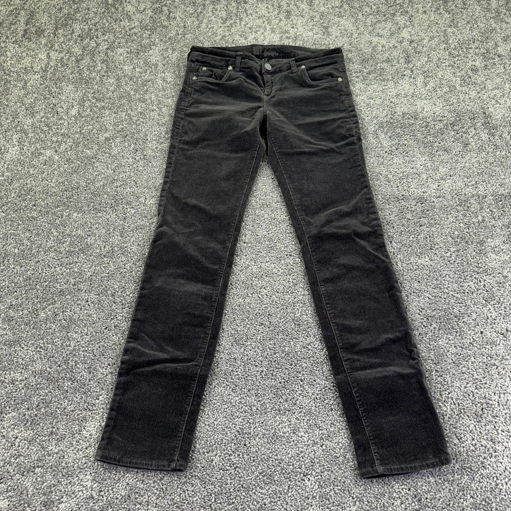 Kut From The Kloth Jeans Womens 4 Black Skinny Slim Corduroy Stretch Dark Wash